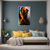 Abstrakte Silhouette in fiery Red and Black Art Poster