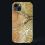 Abstrakte Silhouette-Malerei auf TAN-Hintergrund Case-Mate iPhone Hülle<br><div class="desc">Der Hintergrund dieser Malerei Jennifers Goldberger sieht wie eine Tabelle mit einem gegabelten Sprung in ihm aus. Es gibt auch eine abstrakte Silhouette einer Blume,  die in der weißen Farbe getan wird und gerade kaum hebt den braunen Hintergrund auf.</div>