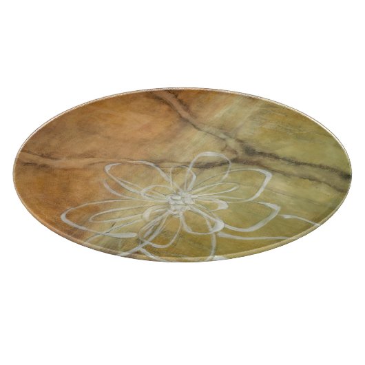 Abstrakte Silhouette-Malerei auf TAN-Hintergrund Schneidebrett (Ecke)