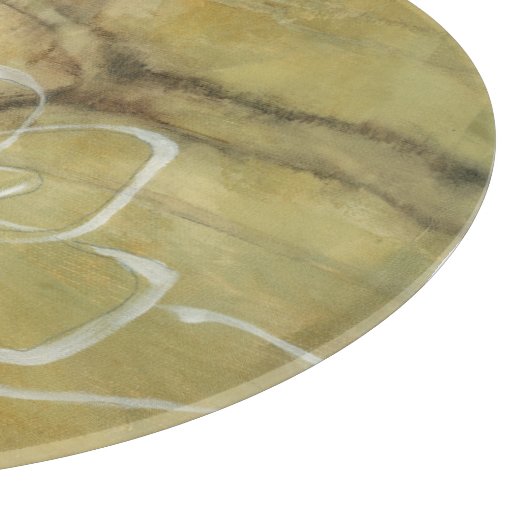 Abstrakte Silhouette-Malerei auf TAN-Hintergrund Schneidebrett (Ecke)