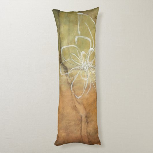 Abstrakte Silhouette-Malerei auf TAN-Hintergrund Seitenschläferkissen (Rückseite (Vertikal))