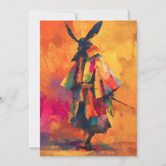 Abstrakte Silhouette Samurai Warrior Ankündigung (Vorderseite)