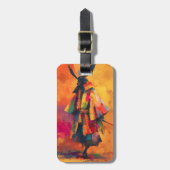 Abstrakte Silhouette Samurai Warrior Gepäckanhänger (Vorderseite vertikal)