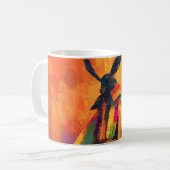 Abstrakte Silhouette Samurai Warrior Kaffeetasse (Vorderseite Links)