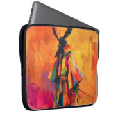 Abstrakte Silhouette Samurai Warrior Laptopschutzhülle (Vorne Rechts)