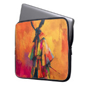 Abstrakte Silhouette Samurai Warrior Laptopschutzhülle (Vorderseite Links)