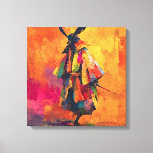 Abstrakte Silhouette Samurai Warrior Leinwanddruck (Vorderseite)