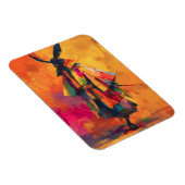 Abstrakte Silhouette Samurai Warrior Magnet (Rechte Seite)