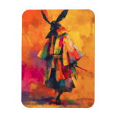Abstrakte Silhouette Samurai Warrior Magnet (Vertikal)