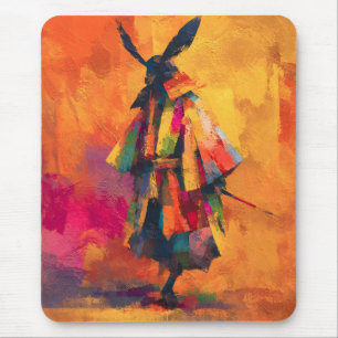 Abstrakte Silhouette Samurai Warrior Mousepad