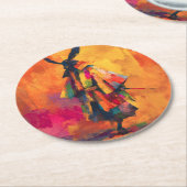 Abstrakte Silhouette Samurai Warrior Runder Pappuntersetzer (Angewinkelt)