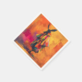 Abstrakte Silhouette Samurai Warrior Serviette (Ecke)