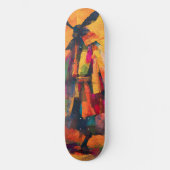 Abstrakte Silhouette Samurai Warrior Skateboard (Vorderseite)