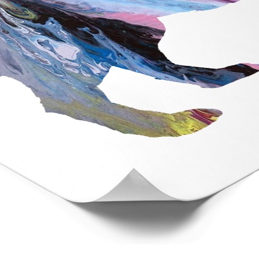 Abstrakte Silhouette Schipperke Poster (Ecke)