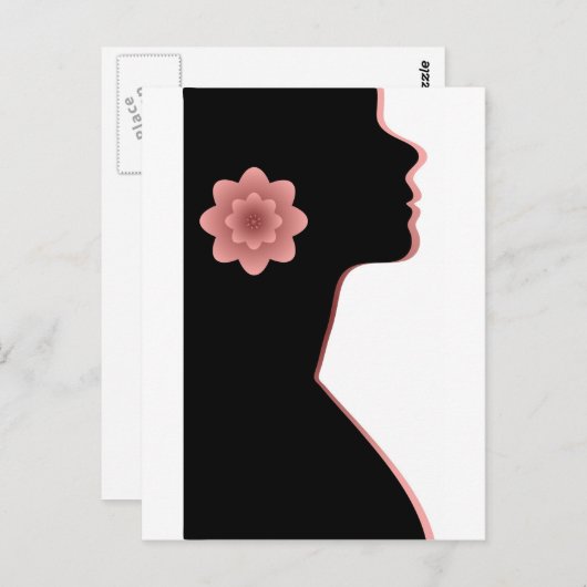 Abstrakte Silhouette Schöne schwarze Frau Postkarte (Vorne/Hinten)
