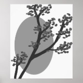 Abstrakte Silhouette von Grau und Mond Poster (Vorne)