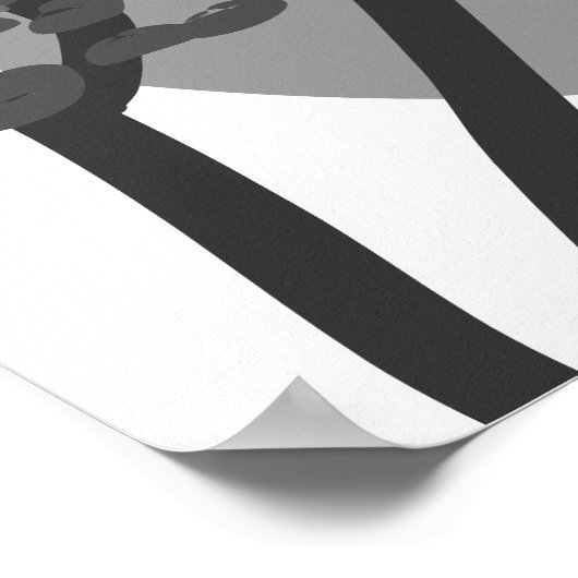 Abstrakte Silhouette von Grau und Mond Poster (Ecke)