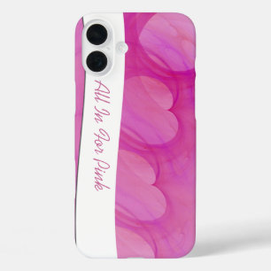 Abstrakte Silky Pink-Herz-Linie individuell iPhone 16 Plus Hülle