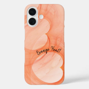 Abstrakte Silky-Shades von Orange Hearts Custom iPhone 16 Hülle