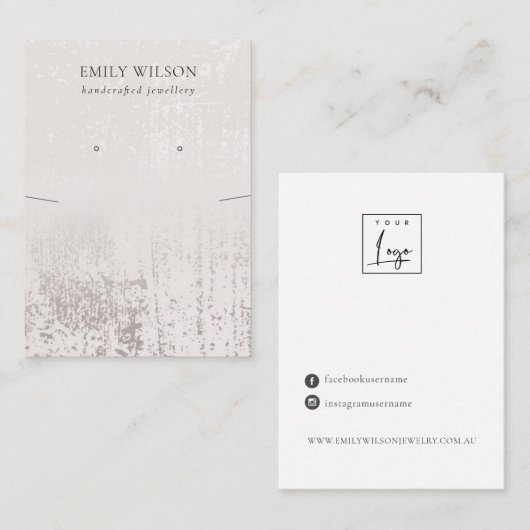 Abstrakte Silver Rainfall-Kette Earring Display Visitenkarte (Vorne/Hinten)