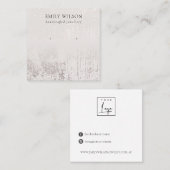 Abstrakte Silver Rose Gold Stuhlvorführung Quadratische Visitenkarte (Vorne/Hinten)