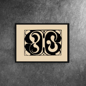 Abstrakte Sinfonie - Fett Schwarz & Beige Poster