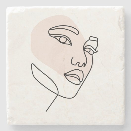 Abstrakte Single-Linie-Kunst Steinuntersetzer (Vorderseite)