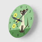 Abstrakte Sitzkiste und grüne Uhr Blume (Winkel)