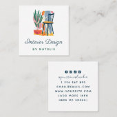 Abstrakte Sitzmöbel Zuhause Innenarchitektur Quadratische Visitenkarte (Vorne/Hinten)