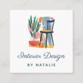 Abstrakte Sitzmöbel Zuhause Innenarchitektur Quadratische Visitenkarte (Vorderseite)