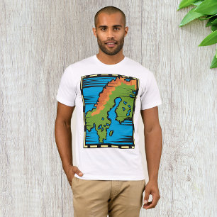 Abstrakte Skandinavien-Karten-Kunst T-Shirt