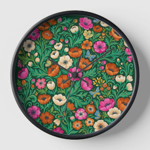 Abstrakte skandinavische Anemonen-Gartenkunstuhren Uhr