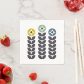 Abstrakte skandinavische Blume Serviette (Beispiel)