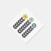 Abstrakte skandinavische Blume Serviette (Ecke)