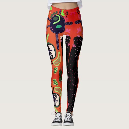 Abstrakte skandinavische Moderne Kunst Leggings (Vorderseite)