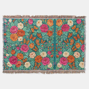 Abstrakte skandinavische Rosen Schmetterlinge Deck Decke