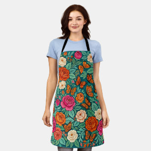 Abstrakte skandinavische Rosen Schmetterlinge Schü Schürze