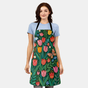 Abstrakte skandinavische Tulpen-Schmetterlinge-Sch Schürze