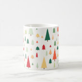 Abstrakte skandinavische Weihnachtsbäume Kaffeetasse (Mittel)