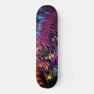 Abstrakte Skateboard mit gebürsteten, flammenden F