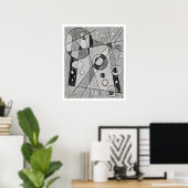 Abstrakte Sketch #747 Poster (Heimbüro)