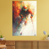 Abstrakte Skier-Kunst - Wintersport-Aktion Leinwanddruck (Insitu (Wohnzimmer))