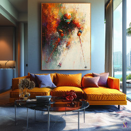 Abstrakte Skier-Kunst - Wintersport-Aktion Leinwanddruck