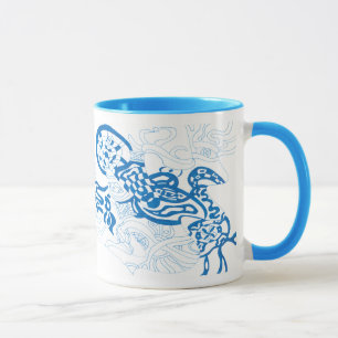 abstrakte Skizze "Blau" Tasse