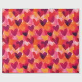Abstrakte Skizze - farbenfrohe Herzen Geschenkpapier (Flach)