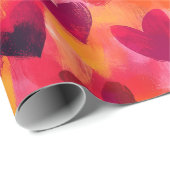Abstrakte Skizze - farbenfrohe Herzen Geschenkpapier (Rolleneckpunkt)