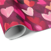 Abstrakte Skizze - farbenfrohe Herzen Geschenkpapier (Rolleneckpunkt)