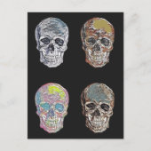 Abstrakte Skulls Vintag Retro Creepy Tattoo Style Postkarte (Vorderseite)