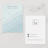 Abstrakte Sky Blue Waves Necklace Earring Display Visitenkarte (Vorne/Hinten)