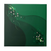 Abstrakte Smaragdgrün Layout und Goldverzierungen Fliese (Vorderseite)